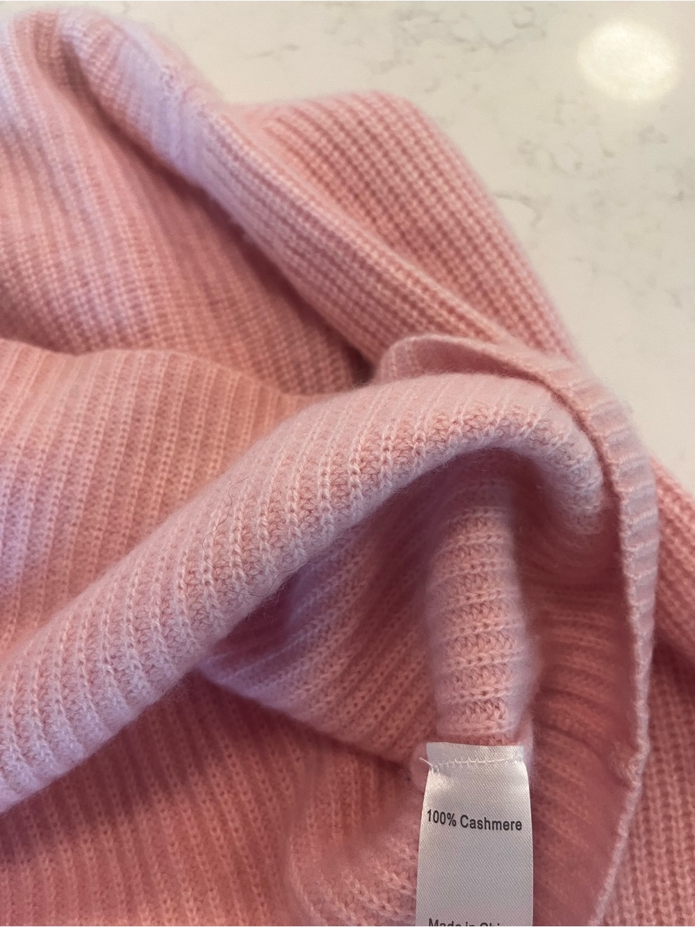 La Ligne Mini Toujours Cashmere Sweater Pink XS Fits S/M Ribbed Crewneck EUC - Picture 5 of 6